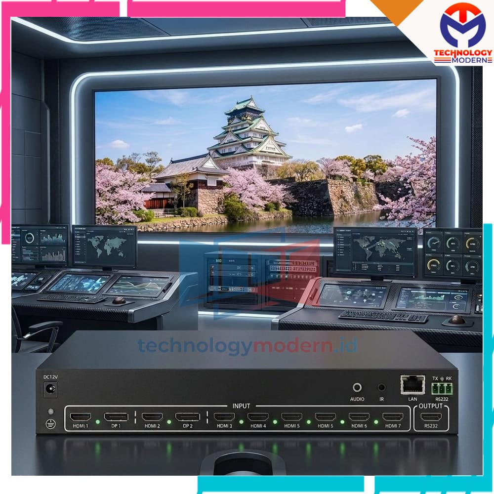 4K HDMI 2.0 Video Processor Multiview 8x1 (8 Input 1 Output) For Video Wall & Videotron Kombinasi Support Custom Layout & WEB Control 4
