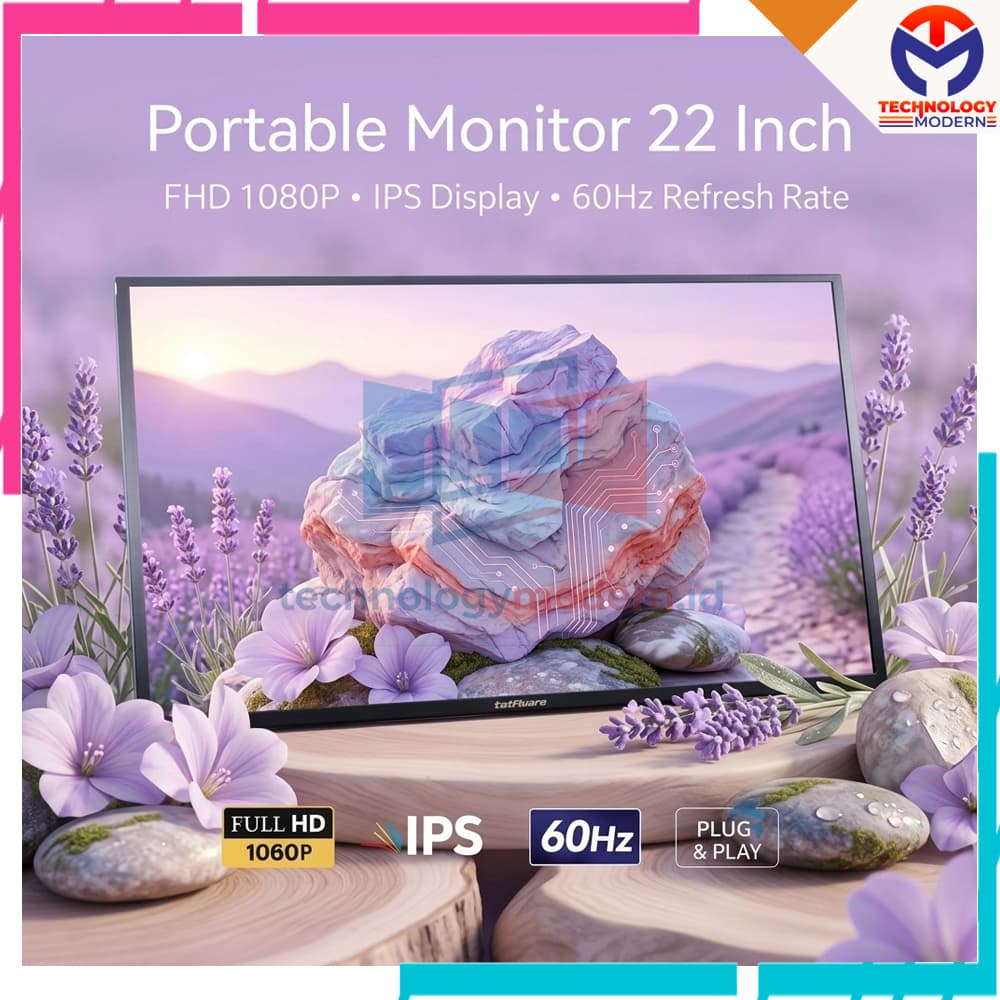 HDMI Monitor Portabel 22 Inch IPS Display 1080p60hz Support Dual Speaker 2