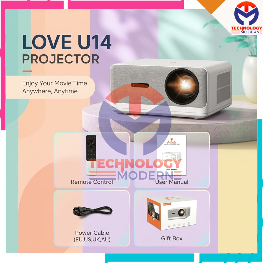 Proyektor Mini Portable Android 9.0 For Home Theater 3D Support Bluetooth & Wifi Original 3