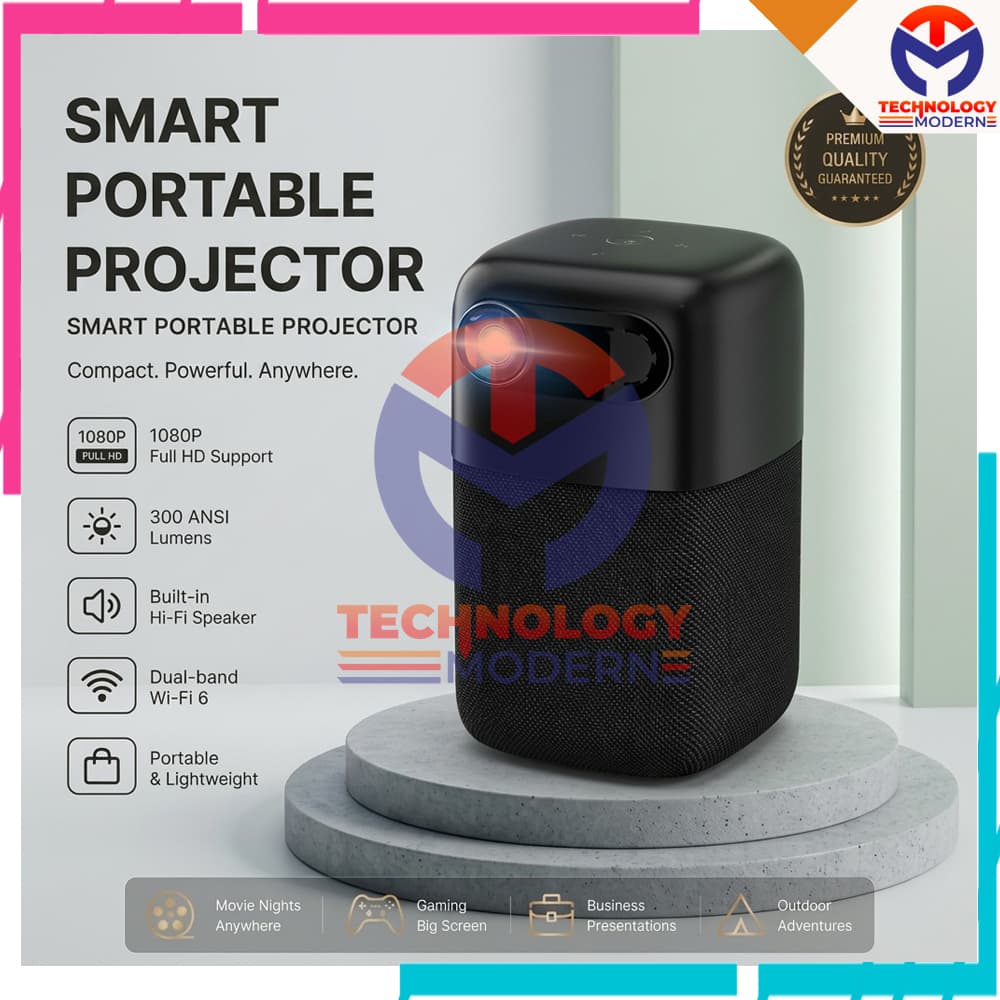 Smart Proyektor Mini Portable Android 9.0 Built In Speaker & Support Bluetooth - Wifi 3