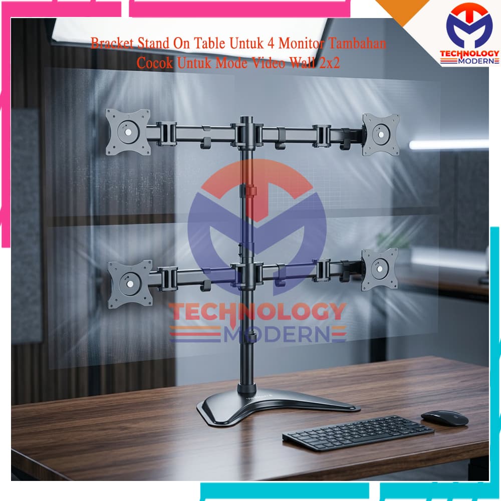 Bracket Standing On Table adjustable Untuk 4 Monitor Tambahan (Cocok Untuk Mode Video Wall 2x2) 2