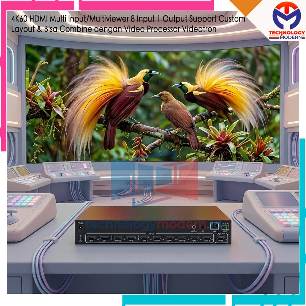 4K HDMI 2.0 Video Processor Multiview 8x1 (8 Input 1 Output) For Video Wall & Videotron Kombinasi Support Custom Layout & WEB Control 2