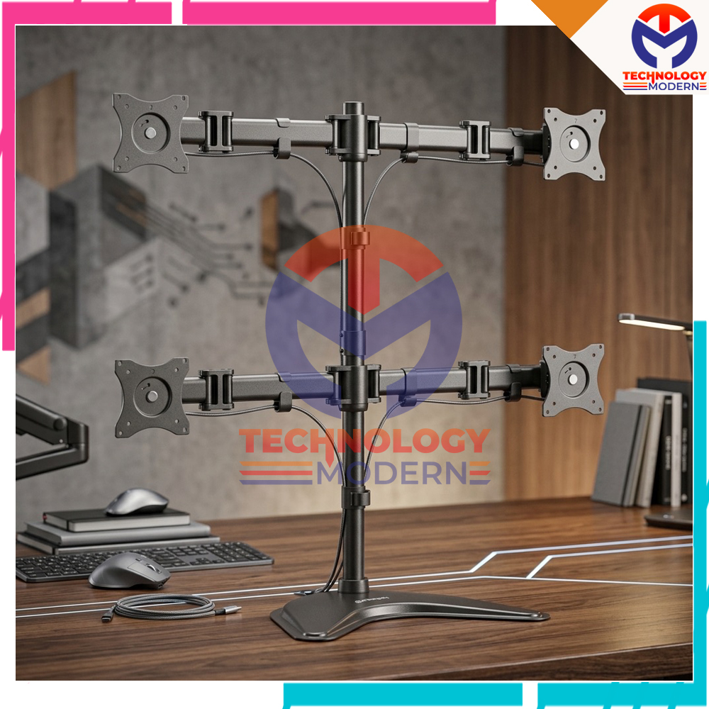 Bracket Standing On Table adjustable Untuk 4 Monitor Tambahan (Cocok Untuk Mode Video Wall 2x2)