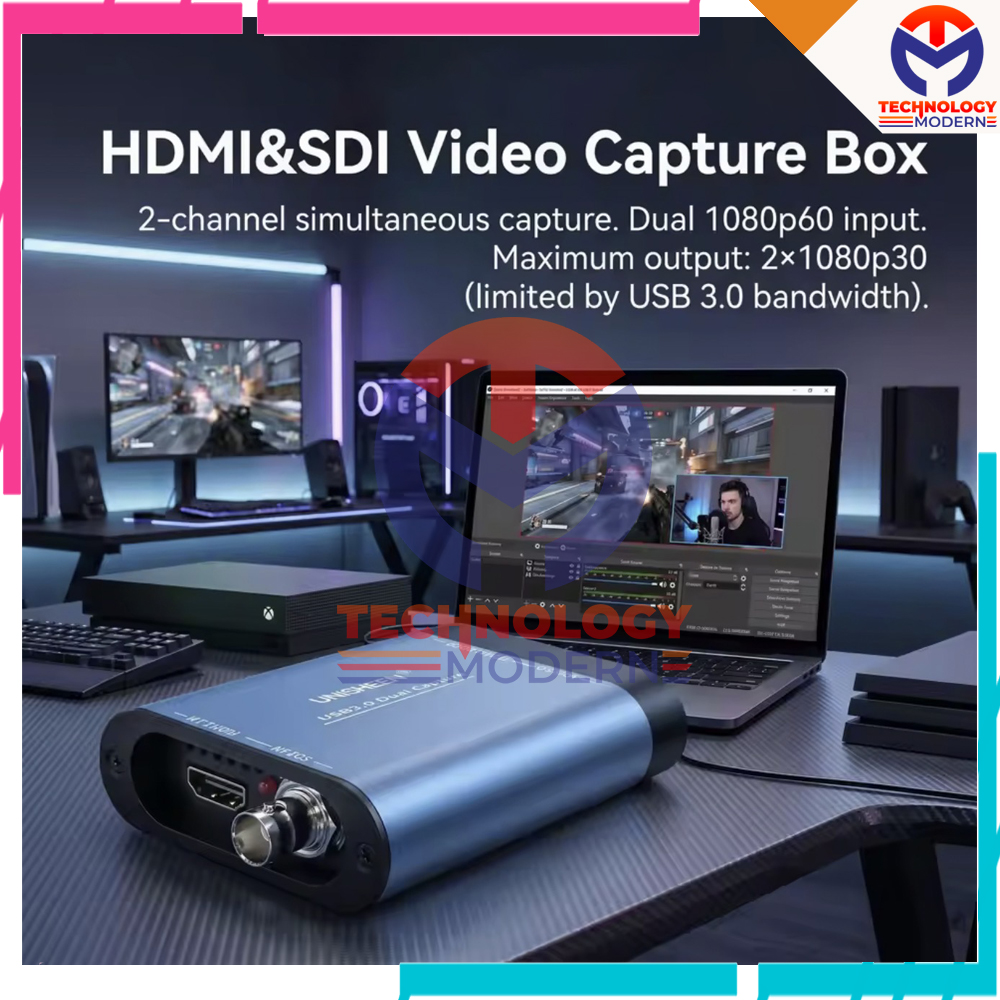 USB 3.0 Dual Video Capture & Live Streaming For vMix dan OBS (SDI+HDMI Input)