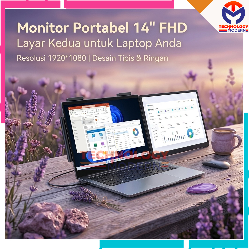Monitor Portable 14 Inch Side Screen For Laptop 12-16 Inch Support Dual Monitor Extend Display